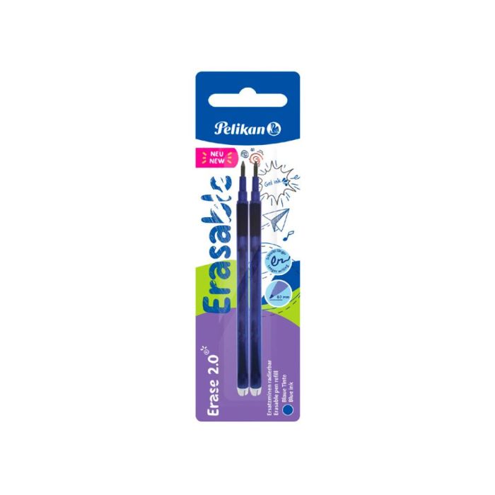 Recambio Roller Pelikan Erase 2.0 Color Azul Blister De 2 Unidades 1