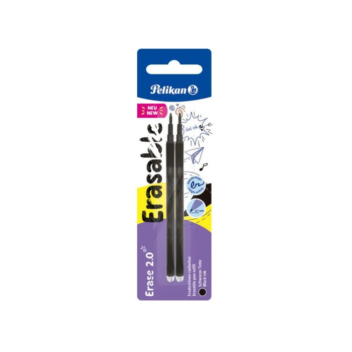 Recambio Roller Pelikan Erase 2.0 Color Negro Blister De 2 Unidades 1