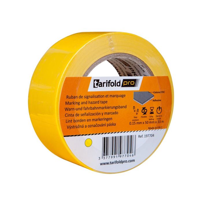 Cinta Adhesiva Tarifold Para Marcaje Y Señalizacion De Suelo 33 Mt X 50 mm Color Amarillo 1