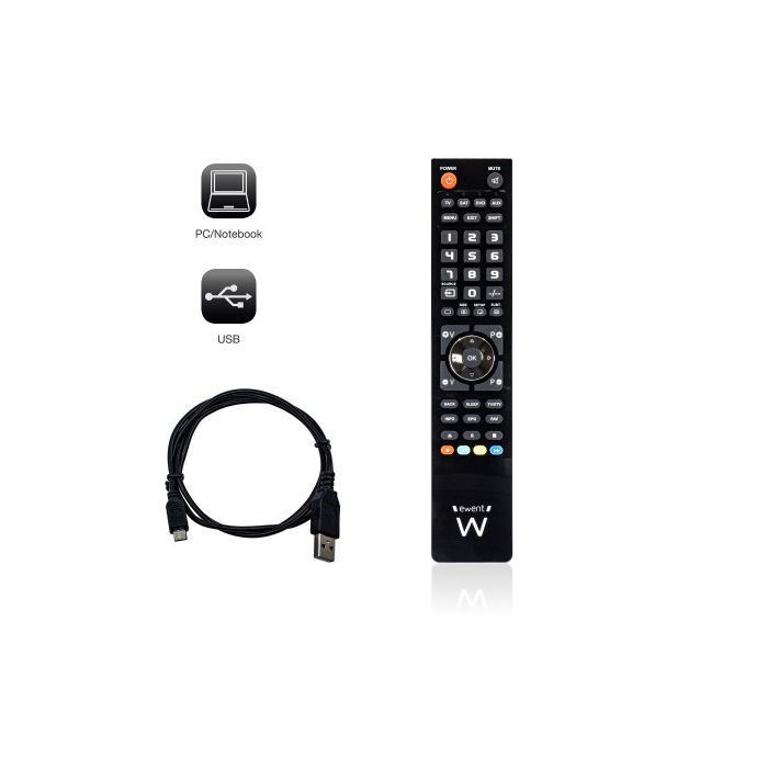 Ewent EW1570 mando a distancia DTT, DVD/Blu-ray, Proyector, SAT, STB, Altavoz para barra de sonido, TV, Universal, VCR Botones 3