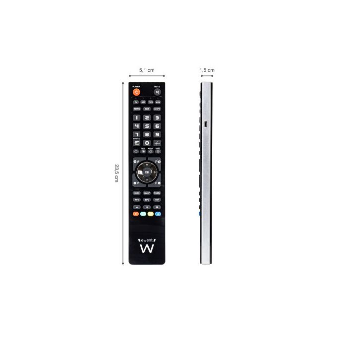 Ewent EW1570 mando a distancia DTT, DVD/Blu-ray, Proyector, SAT, STB, Altavoz para barra de sonido, TV, Universal, VCR Botones 4