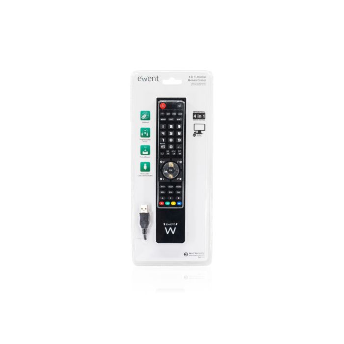 Ewent EW1570 mando a distancia DTT, DVD/Blu-ray, Proyector, SAT, STB, Altavoz para barra de sonido, TV, Universal, VCR Botones 6