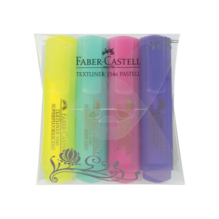 Faber Castell Marcadores fluorescentes textliner 46 estuche de 4 c/surtidos pastel