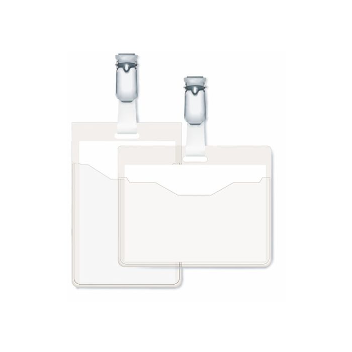 Caja de 25 Identificadores con Pinza Transparente 60X90 Durable 8106-19 2