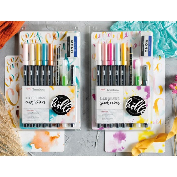 Set De Caligrafia Tombow Blended Lettering Good Vibes 9 Piezas 2