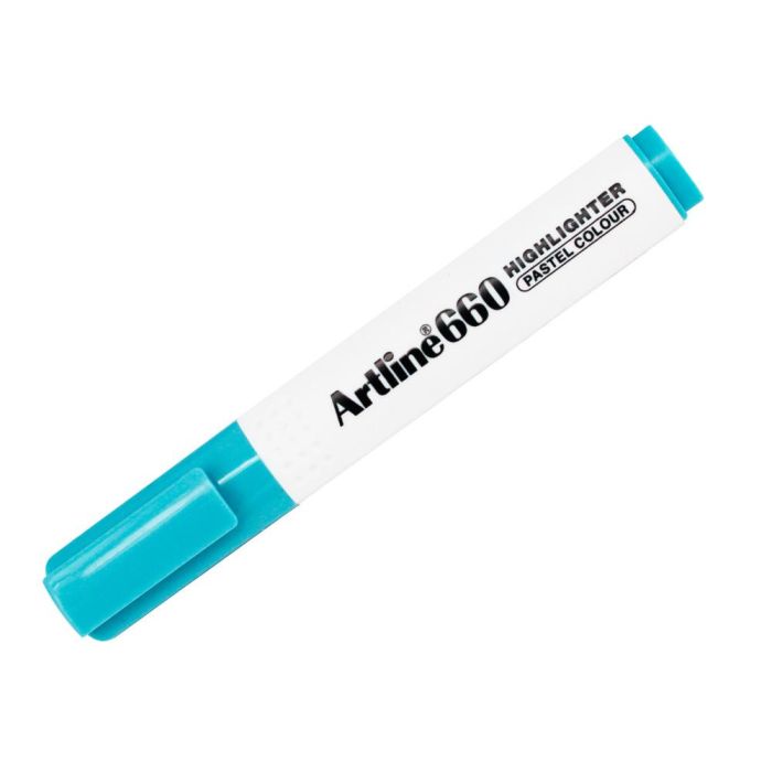 Rotulador Artline Fluorescente Ek-660 Azul Pastel Punta Biselada 12 unidades 3