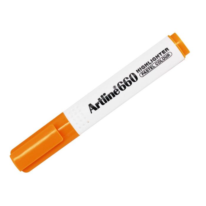 Rotulador Artline Fluorescente Ek-660 Naranja Pastel Punta Biselada 12 unidades 3