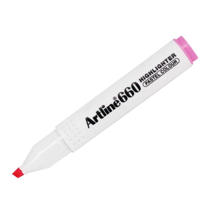 Rotulador Artline Fluorescente Ek-660 Rosa Pastel Punta Biselada 12 unidades 2