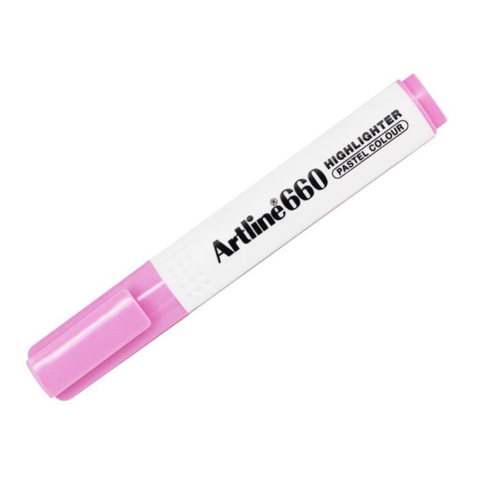 Rotulador Artline Fluorescente Ek-660 Rosa Pastel Punta Biselada 12 unidades 3