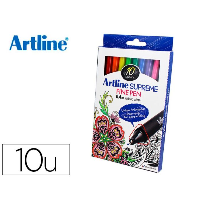 Rotulador Artline Supreme Epfs200 Fine Liner Punta De Fibra 0,4 mm Bolsa 10 Unidades Colores Surtidos