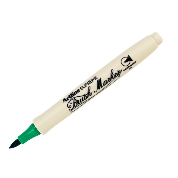 Rotulador Artline Supreme Brush Epfs Pintura Base De Agua Punta Tipo Pincel Trazo Fino Verde 12 unidades 2