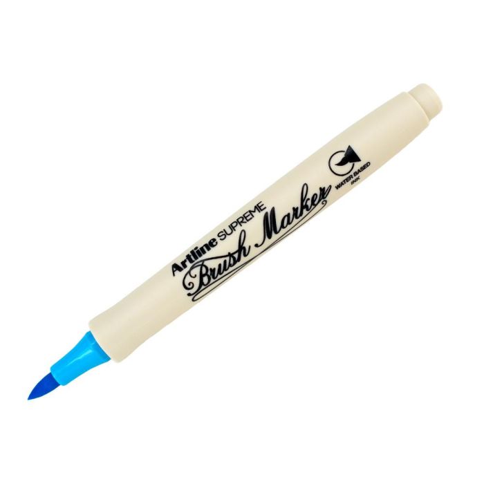 Rotulador Artline Supreme Brush Epfs Pintura Base De Agua Punta Tipo Pincel Trazo Fino Azul Claro 12 unidades 2