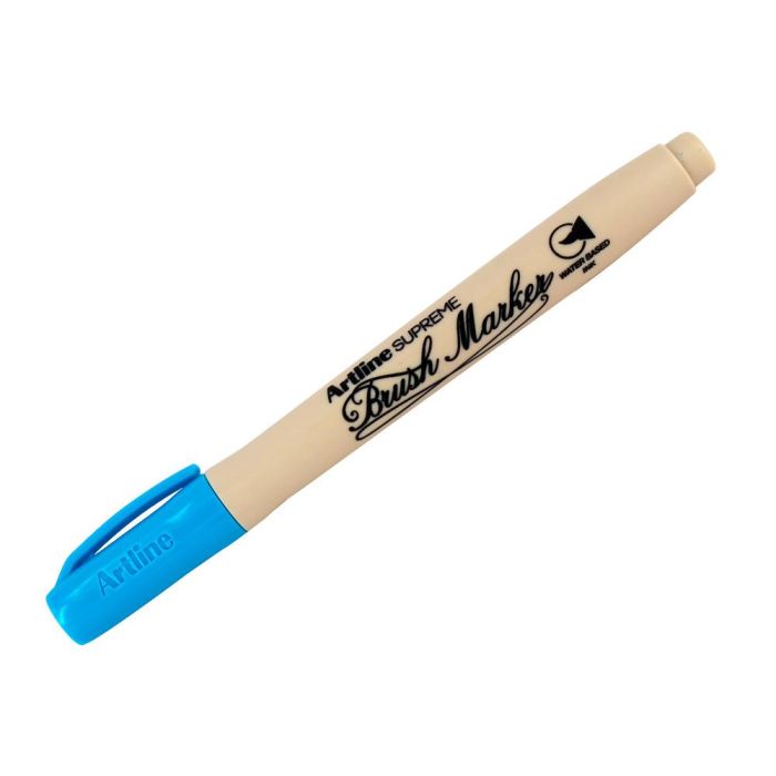 Rotulador Artline Supreme Brush Epfs Pintura Base De Agua Punta Tipo Pincel Trazo Fino Azul Claro 12 unidades 2