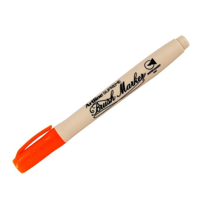 Rotulador Artline Supreme Brush Epfs Pintura Base De Agua Punta Tipo Pincel Trazo Fino Naranja 12 unidades 3