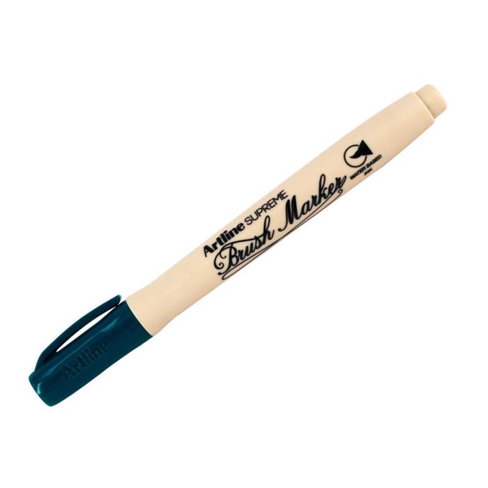 Rotulador Artline Supreme Brush Epfs Pintura Base De Agua Punta Tipo Pincel Trazo Fino Verde Oscuro 12 unidades 3