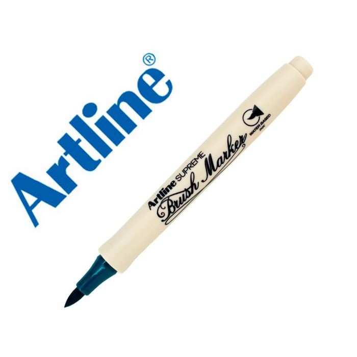 Rotulador Artline Supreme Brush Epfs Pintura Base De Agua Punta Tipo Pincel Trazo Fino Verde Oscuro 12 unidades