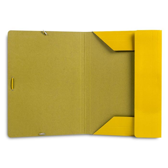 Carpeta Liderpapel Gomas Folio 3 Solapas Carton Plastificado Color Amarillo