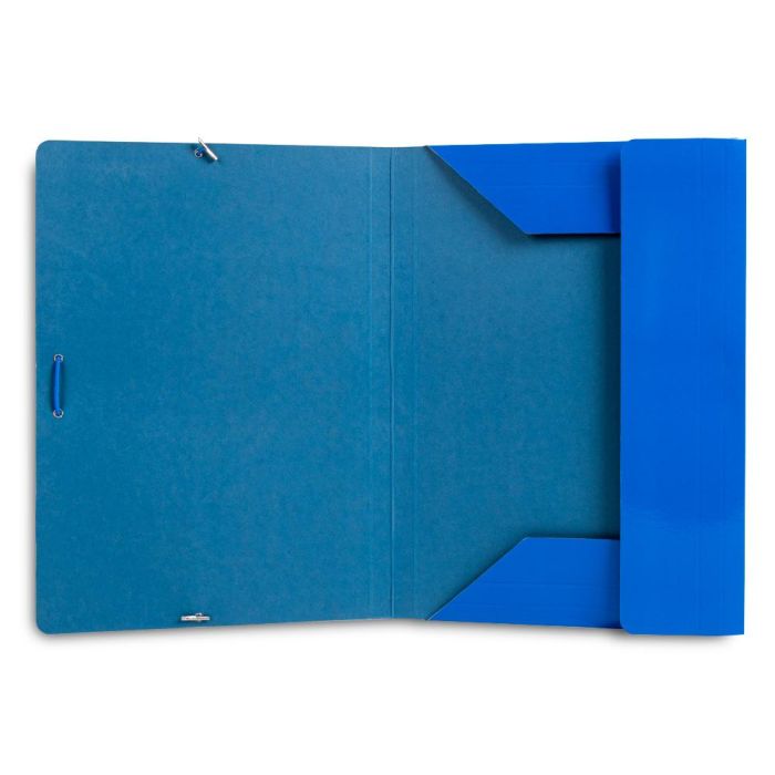 Carpeta Liderpapel Gomas Folio 3 Solapas Carton Plastificado Color Azul 1