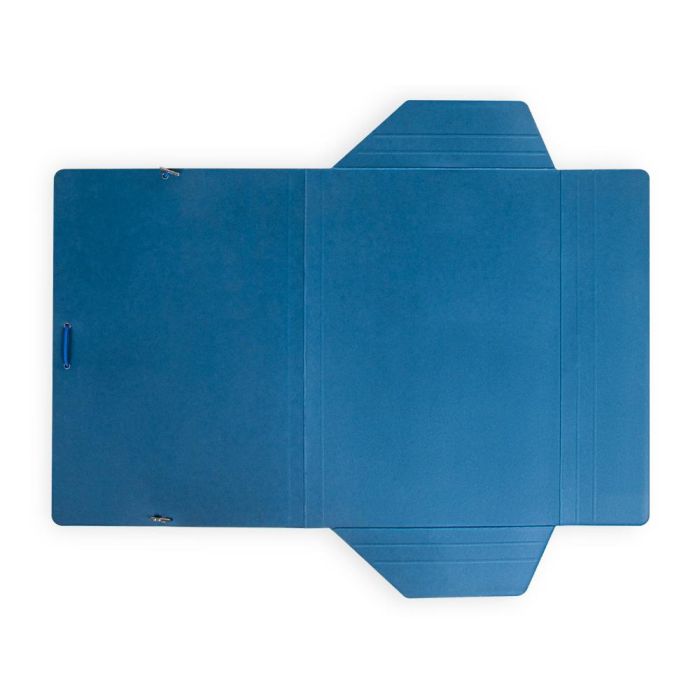 Carpeta Liderpapel Gomas Folio 3 Solapas Carton Plastificado Color Azul 5