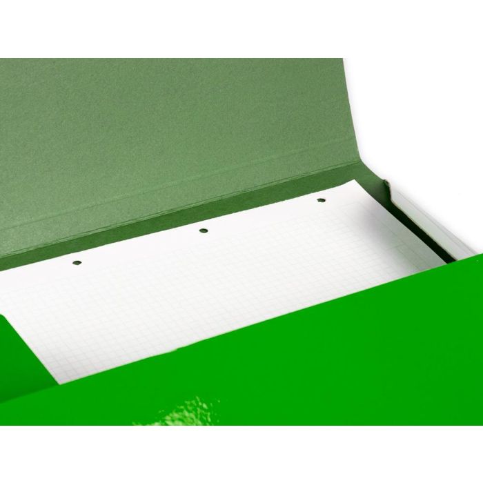 Carpeta Liderpapel Gomas Folio 3 Solapas Carton Plastificado Color Verde 5