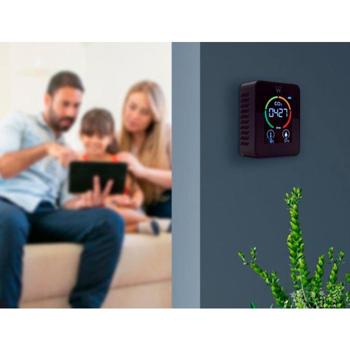 Medidor De Co2 Ewent Pantalla Led Color Detector Calidad Aire Con Indicador De Temperatura Y Humedad Usb-C 2