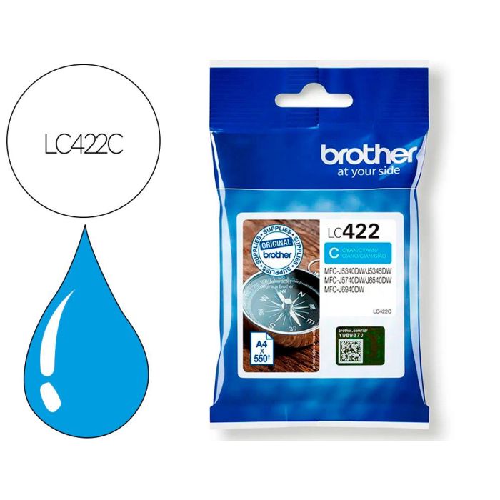 Ink-Jet Brother Lc-422C Cyan Mfc-J5340Dw - Mfc-J5740Dw - Mfc-J6540Dw - Mfc-J6940Dw 550 Paginas