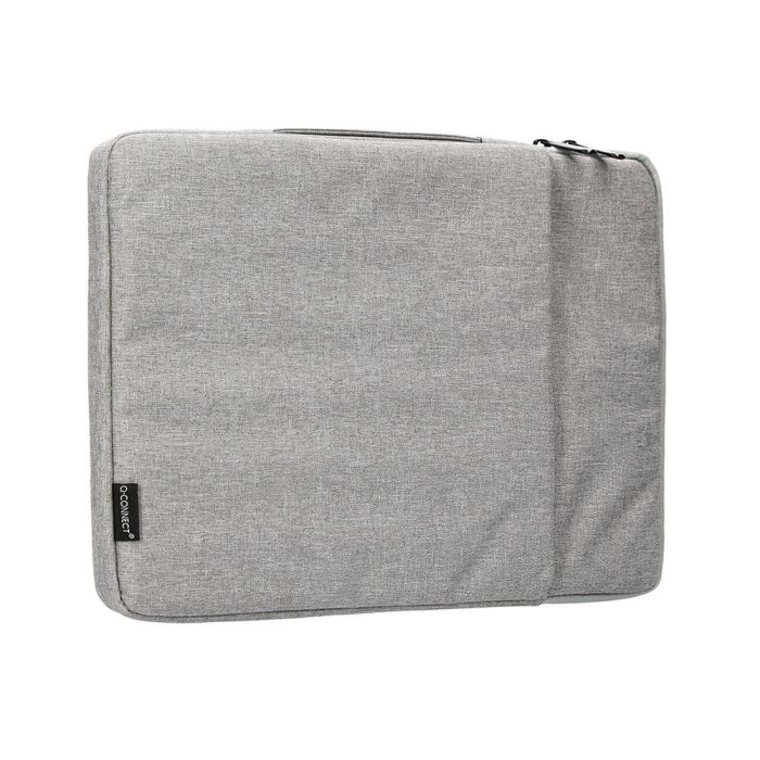 Funda Para Portatil Q-Connect 13,3-' Con Asa 1 Bolsillo Exterior Con Cremallera Color Gris 350x250X25 mm 4