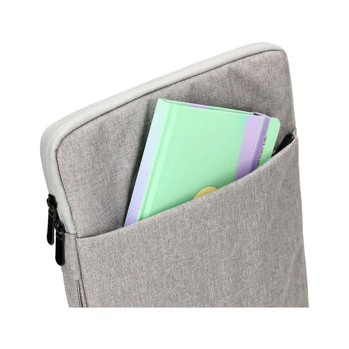 Funda Para Portatil Q-Connect 13,3-' Con Asa 1 Bolsillo Exterior Con Cremallera Color Gris 350x250X25 mm 5