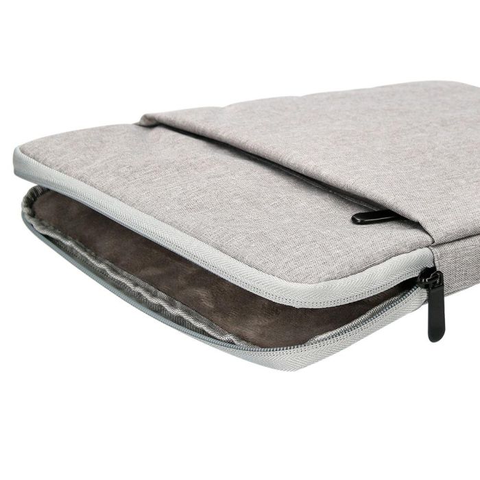 Funda Para Portatil Q-Connect 13,3-' Con Asa 1 Bolsillo Exterior Con Cremallera Color Gris 350x250X25 mm 6