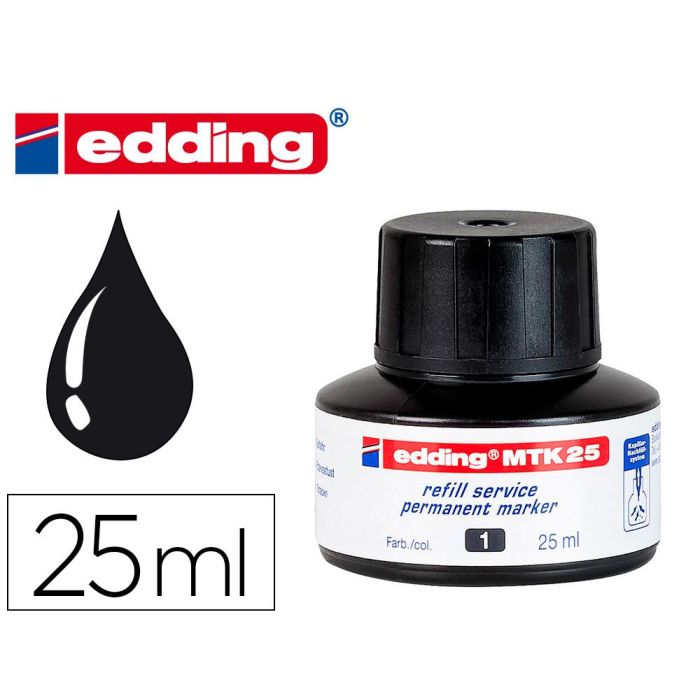 Tinta Rotulador Edding Mtk25 Con Sistema Capilar Color Negro Bote 25 mL