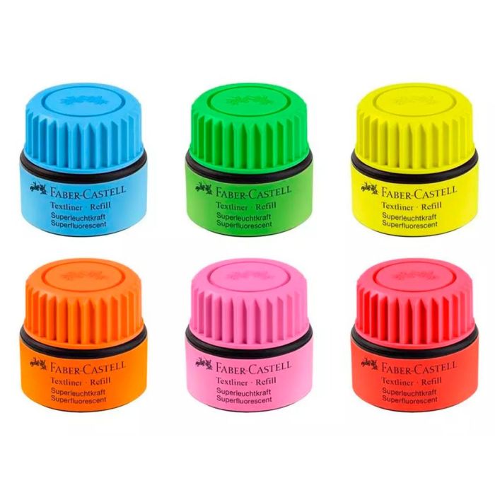 Tinta Rotulador Faber Castell Textliner Fluorescente 1549 Con Sistema Capilar Color Amarillo Bote 30 mL 3