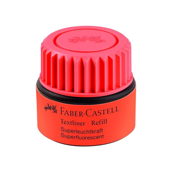 Tinta Rotulador Faber Castell Textliner Fluorescente 1549 Con Sistema Capilar Color Rojo Bote 30 mL 1