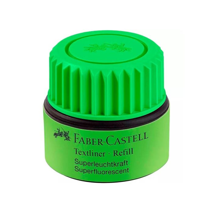 Tinta Rotulador Faber Castell Textliner Fluorescente 1549 Con Sistema Capilar Color Verde Bote 30 mL 1