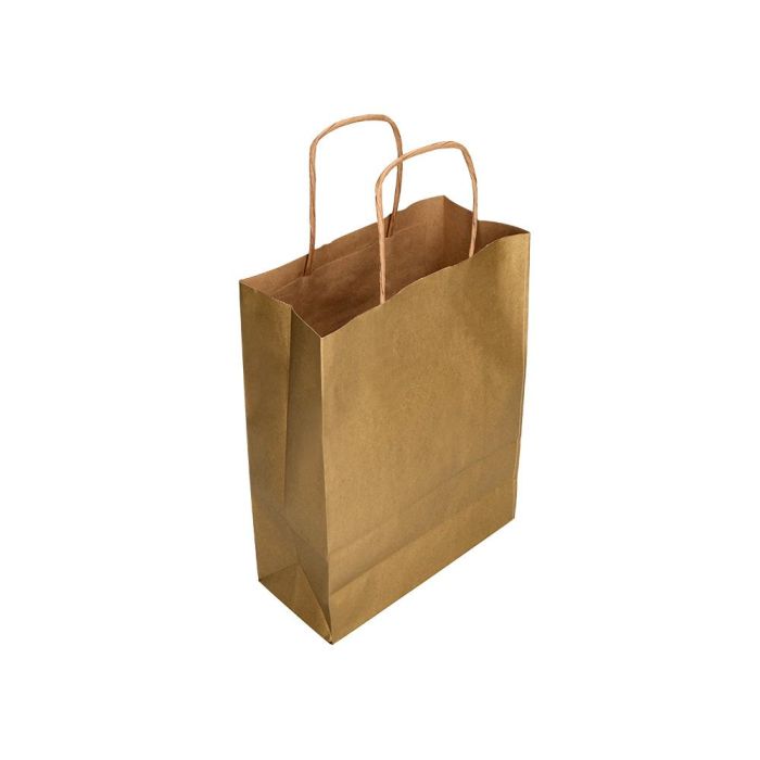 Bolsa Papel Q-Connect Kraft Oro XS Con Asa Retorcida 180x240X80 mm 25 unidades 2