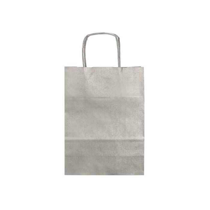 Bolsa Papel Q-Connect Kraft Plata XS Con Asa Retorcida 180x240X80 mm 25 unidades 2