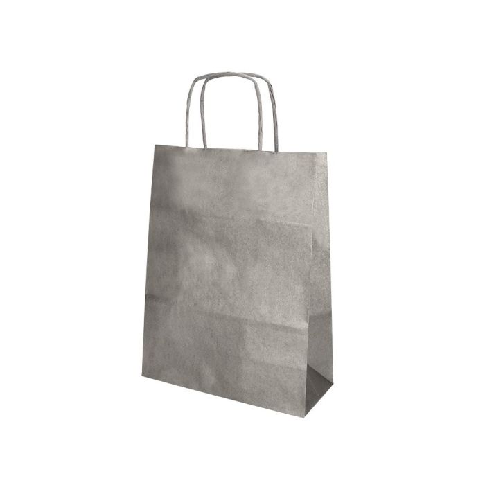 Bolsa Papel Q-Connect Kraft Plata XS Con Asa Retorcida 180x240X80 mm 25 unidades 3