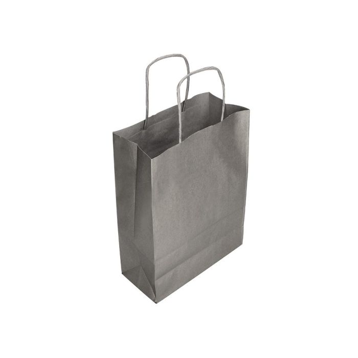 Bolsa Papel Q-Connect Kraft Plata XS Con Asa Retorcida 180x240X80 mm 25 unidades 6