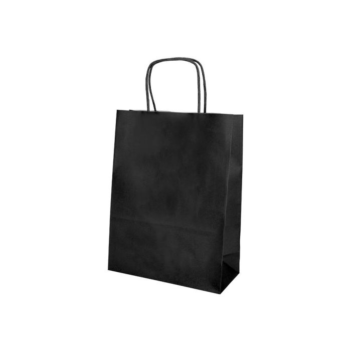 Bolsa Papel Q-Connect Celulosa Negro XS Con Asa Retorcida 180x240X80 mm 25 unidades 4