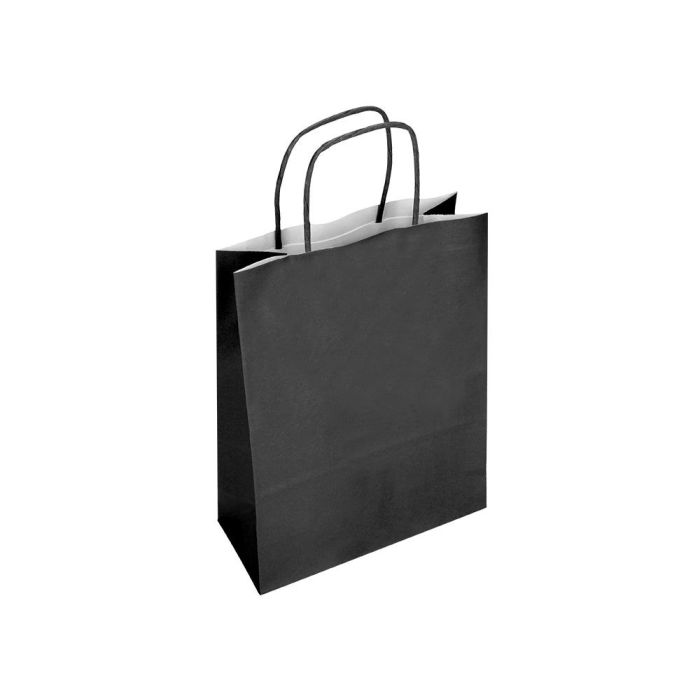 Bolsa Papel Q-Connect Celulosa Negro XS Con Asa Retorcida 180x240X80 mm 25 unidades 5