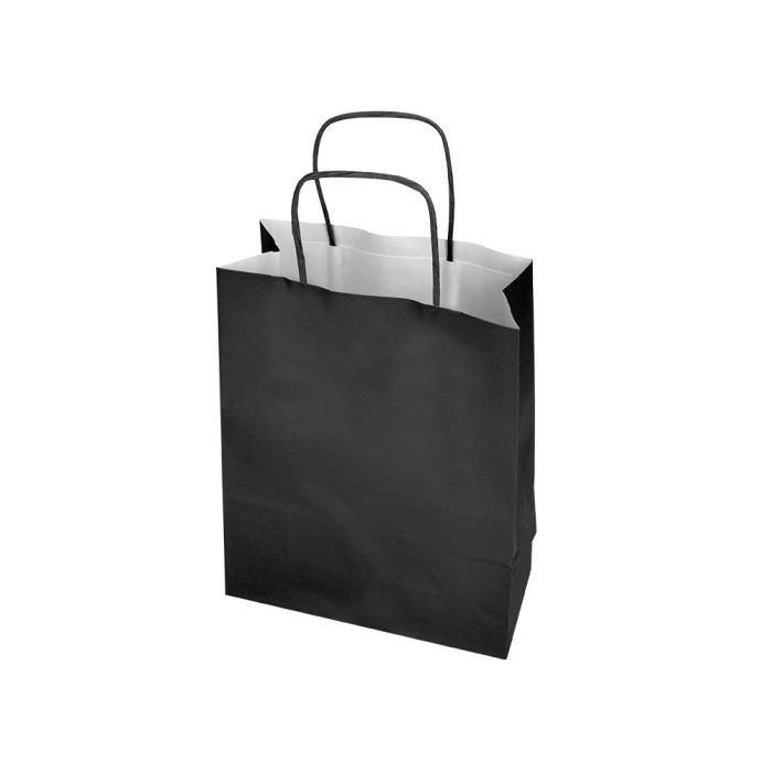 Bolsa Papel Q-Connect Celulosa Negro XS Con Asa Retorcida 180x240X80 mm 25 unidades 6