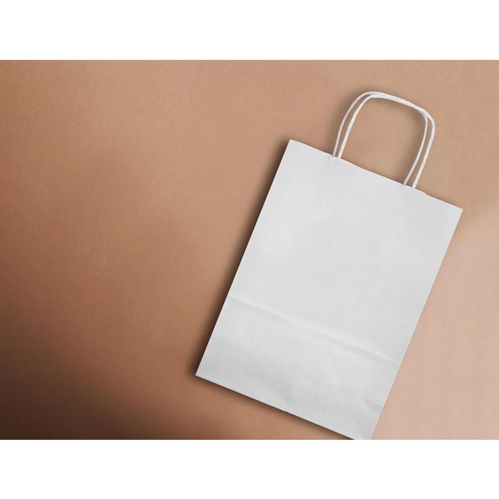 Bolsa Papel Q-Connect Celulosa Blanco S Con Asa Retorcida 240x320X10 mm 25 unidades 9