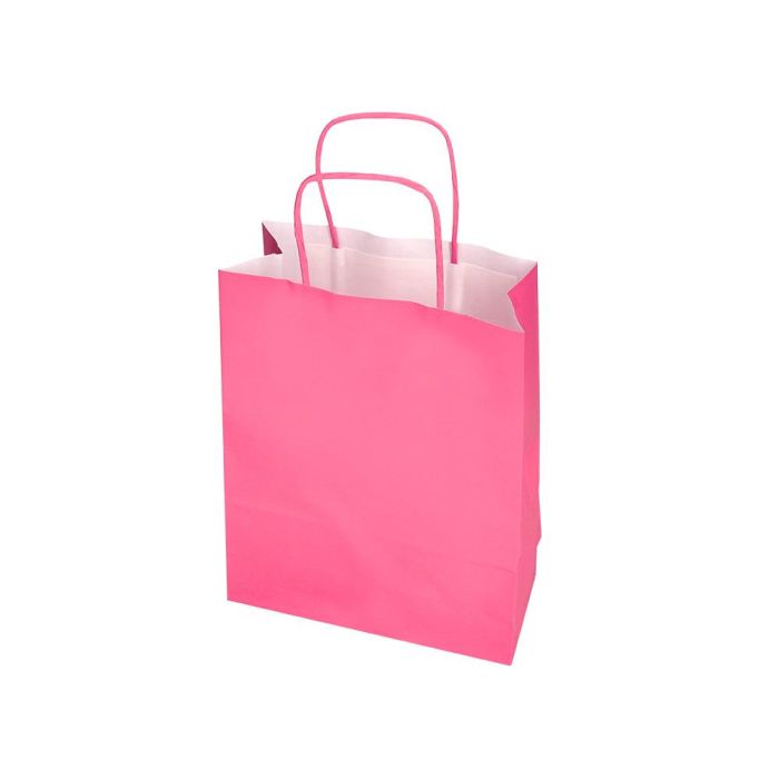 Bolsa Papel Q-Connect Celulosa Rosa S Con Asa Retorcida 240x320X10 mm 25 unidades 2