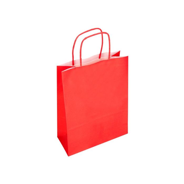 Bolsa Papel Q-Connect Celulosa Rojo M Con Asa Retorcida 270x370X12 mm 25 unidades 3