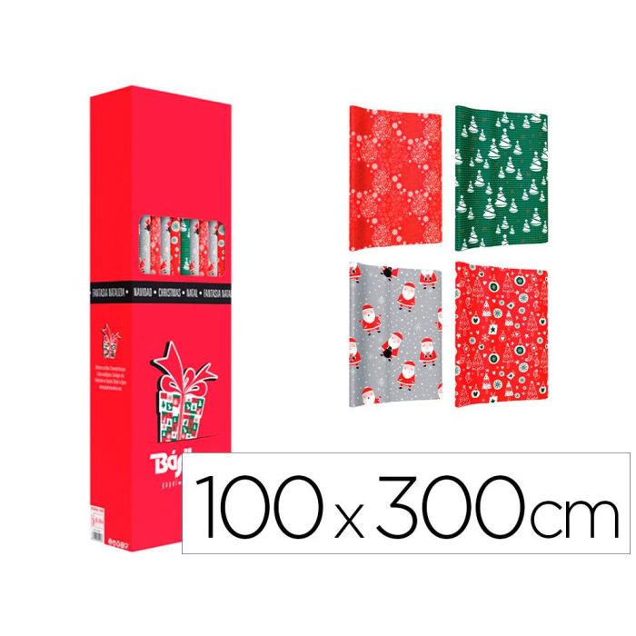 Papel De Regalo Basika Navidad Rollo Ancho 1 Mt Longitud 3 M Modelos Surtidos Gramaje 50 gr 40 unidades