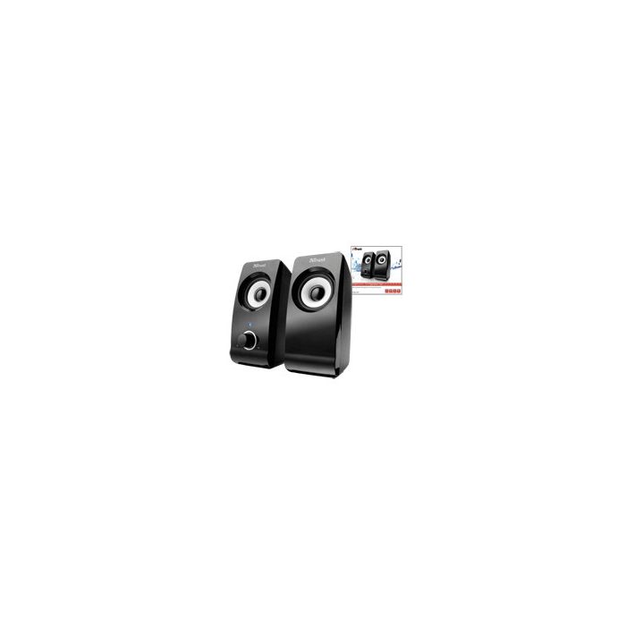 Trust altavoces 2.0 remo speaker set 8w rms alimentados por usb control volumen negro 1