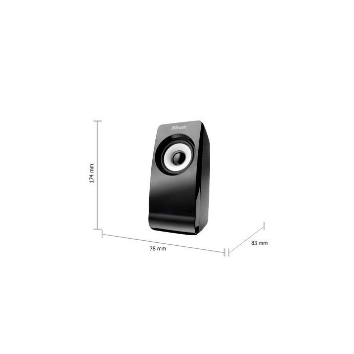 Trust altavoces 2.0 remo speaker set 8w rms alimentados por usb control volumen negro 3