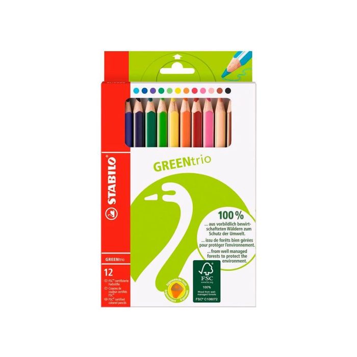 Lapices De Colores Stabilo Green Colors Con Certificado Fsc Estuche Carton De 12 Unidades Colores Surtidos 1