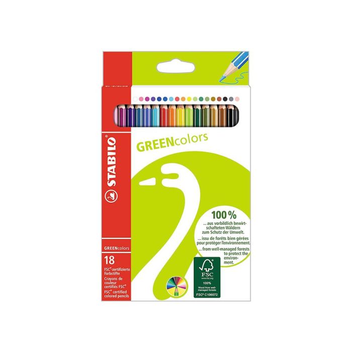 Lapices De Colores Stabilo Green Colors Con Certificado Fsc Estuche Carton De 18 Unidades Colores Surtidos 2