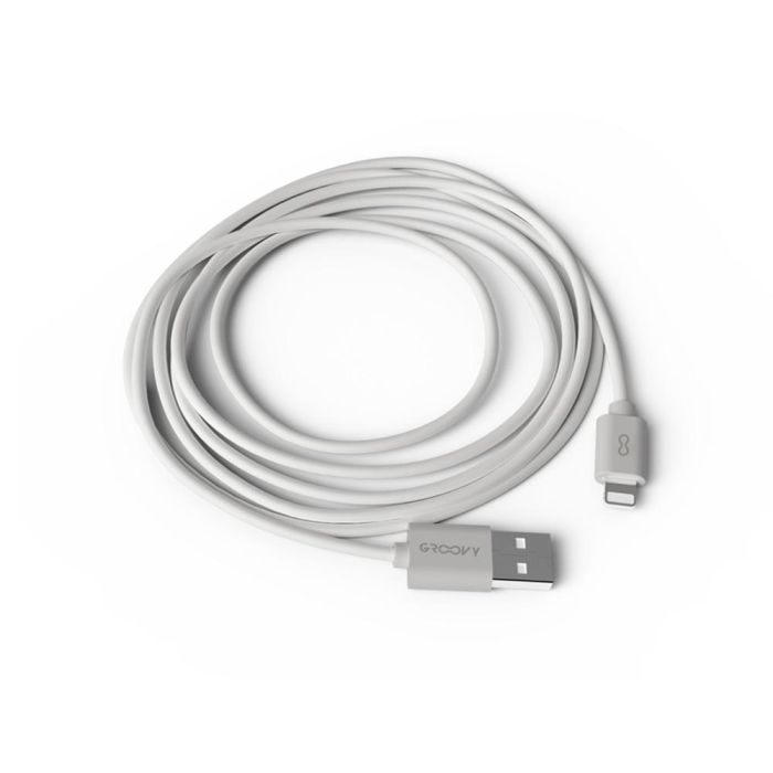 Cable Groovy Usb 2.0 A Apple Lightning Longitud De Cable 2 Metros Color Blanco