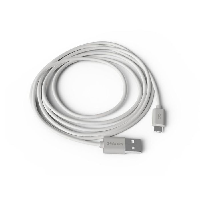 Cable Groovy Usb-A A Micro Usb Longitud 2 Mt Color Blanco